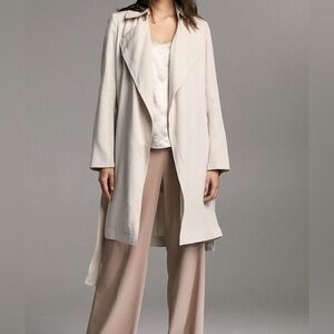 Aritzia Babaton Maximo 100% Lyocell Trench Coat Soft, Drapey Col Bone Size Small